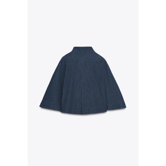 ZARA DENIM CAPE WITH TOGGLES - Picture 8 of 9